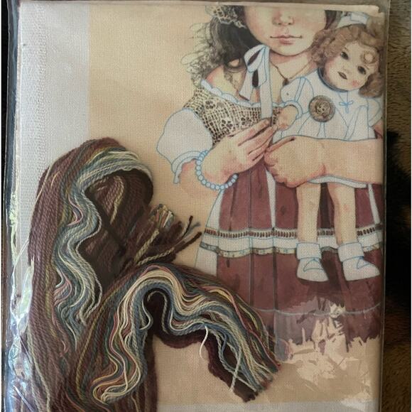 Needle Treasures Crewel Stitchery Kit-NEW "Lydia and the Shirley Temple Doll" - Picture 2 of 4